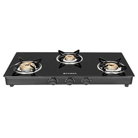 Faber 60 cm 3 Burner Gas Hob with Glass Top